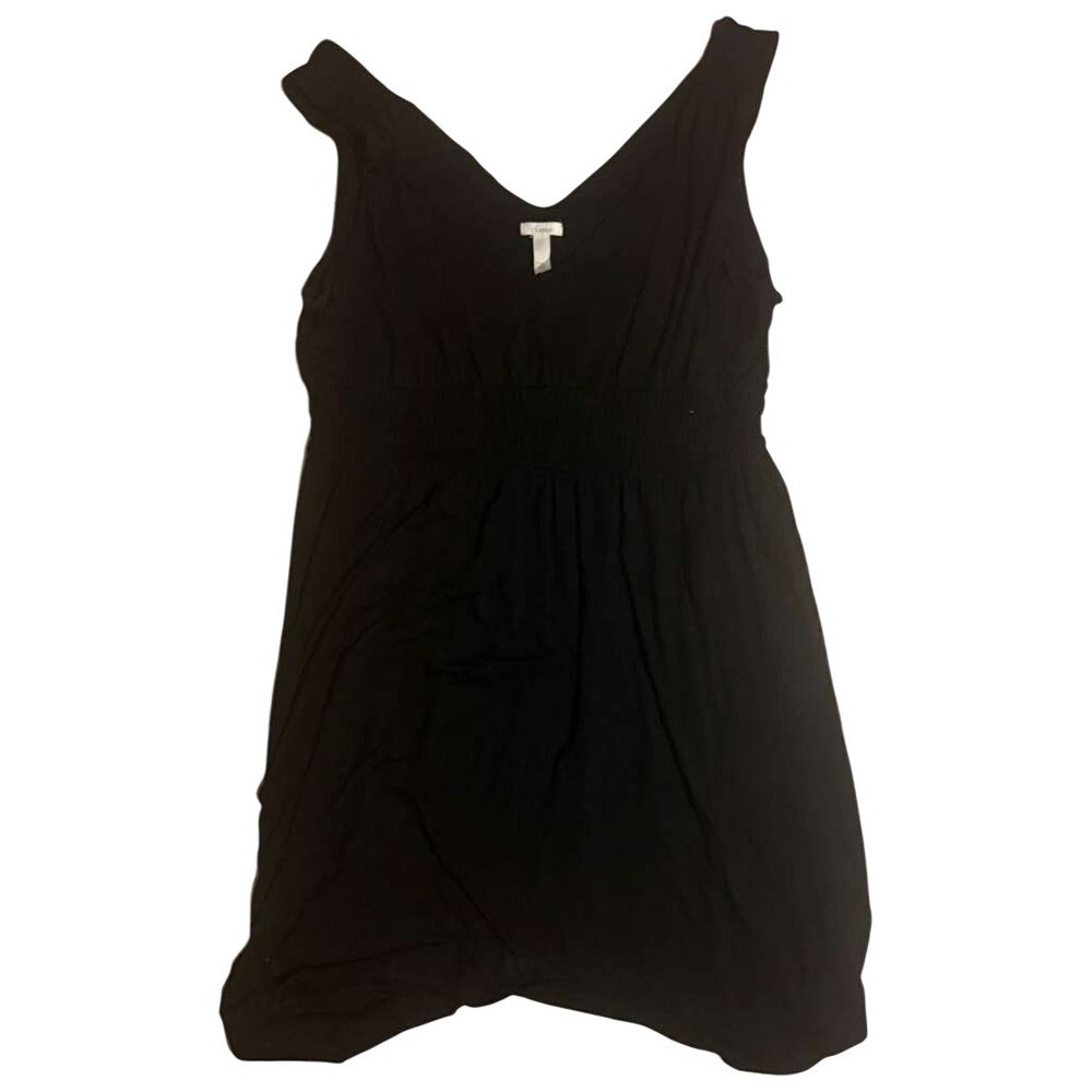 Soma Intimates Black Smocked Empire Waist Sharkbite Hem Nightgown Dress XL